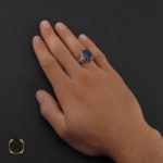5 انگشتر یاقوت کبود آفریقایی مردانه هنر دست استاد باقرزاده – کد 8807 - تصویر 5