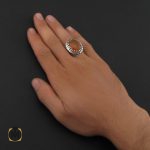 5 انگشتر عقیق یمن با حکاکی شرف الشمس مردانه - کد 8897 - تصویر 5