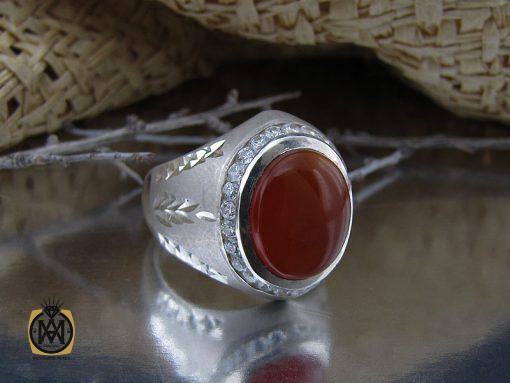 00 انگشتر عقیق یمن مردانه هنر دست استاد یزدانی- کد 10135 - تصویر 6