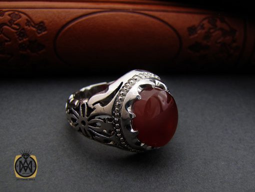 انگشتر عقیق یمن مردانه دست ساز - کد 10152 - تصویر 6