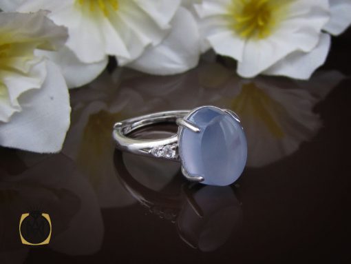 انگشتر عقیق یمن کبود طرح آفتاب زنانه - کد 2094 - تصویر 6