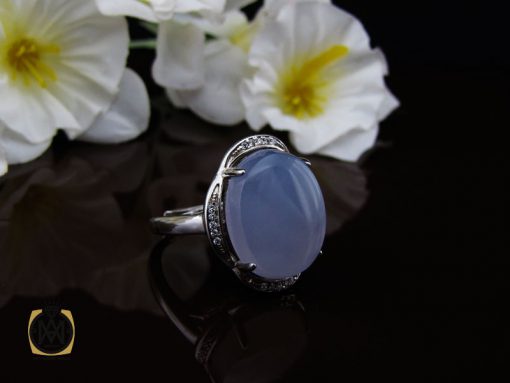 00 انگشتر عقیق یمن کبود زنانه درشت طرح گلرخ - کد 2095 - تصویر 6