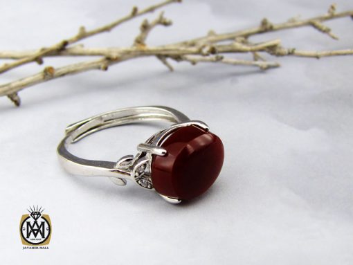 انگشتر عقیق یمن طرح نجلا زنانه - کد 2109 - تصویر 6