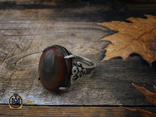 انگشتر عقیق باباقوری طرح نهال زنانه - کد 2116 - تصویر 6