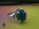 00 انگشتر عقیق سبز زنانه خوش رنگ طرح سبا - کد 2117 - تصویر 6