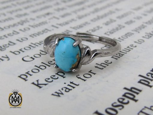 انگشتر فیروزه نیشابور طرح شکوفه زنانه - کد 2123 - تصویر 6