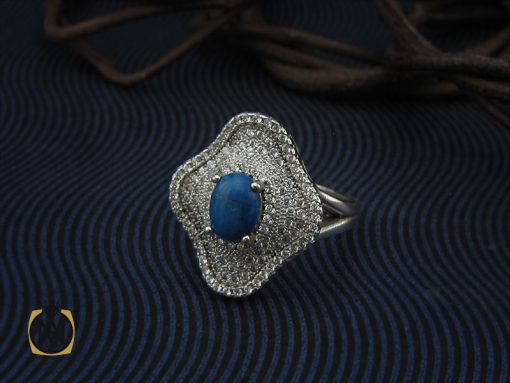 انگشتر فیروزه طرح شمیم زنانه - کد 2124 - تصویر 6