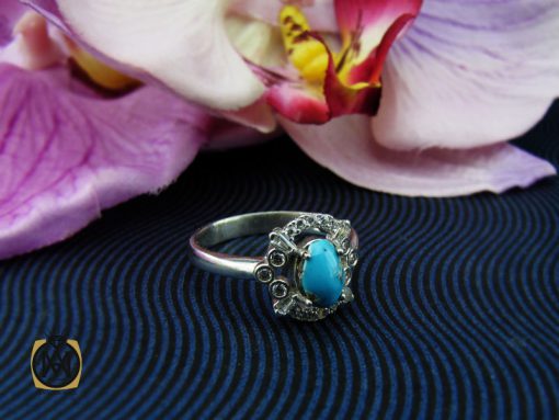 انگشتر فیروزه نیشابور طرح شیدا زنانه - کد 2125 - تصویر 6