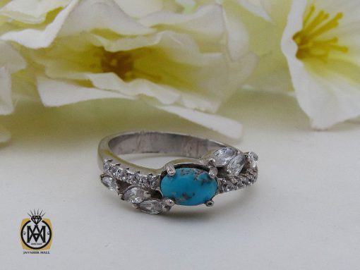 انگشتر فیروزه نیشابور طرح غنچه زنانه - کد 2128 - تصویر 6