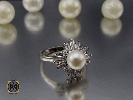 انگشتر مروارید زنانه پرورشی اصل طرح بهدیس - کد 2134 - تصویر 7