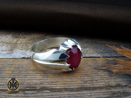 انگشتر یاقوت سرخ مردانه دست ساز - کد 10088 - تصویر 6