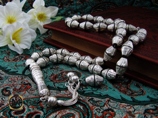 تسبیح 33 دانه یسر اکسترا و نقره مرصع کاری ارزشمند و فاخر - کد 4179 - تصویر 6