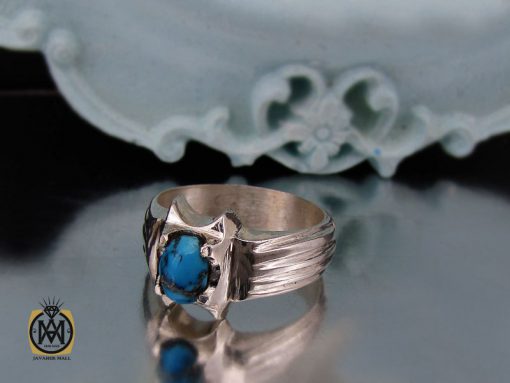 انگشتر فیروزه نیشابوری مردانه  - کد 10173 - تصویر 6