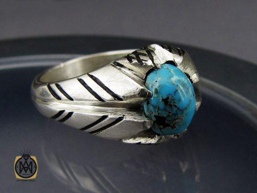 00 انگشتر فیروزه نیشابوری مردانه  - کد 10175 - تصویر 6