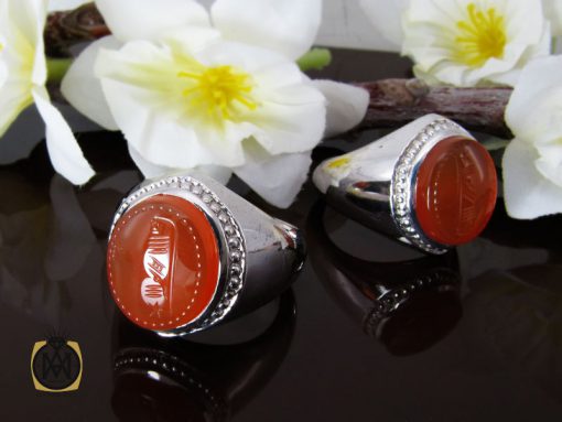 انگشتر عقیق یمن با حکاکی شرف الشمس استاد ضابطی مردانه - کد 10185 - تصویر 6