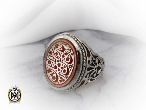 00 انگشتر عقیق یمن با حکاکی علی رکن الایمان مردانه – کد 10190 - تصویر 6