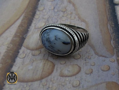انگشتر عقیق شجر مردانه - کد 10098 - تصویر 6