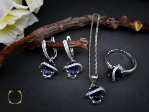 00 سرویس یاقوت کبود طرح نیلا زنانه - کد 7141 - تصویر 9