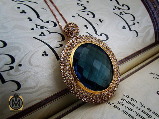 مدال توپاز لندن و الماس طرح لعیا زنانه - کد 3185 - تصویر 5