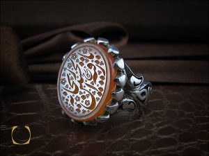 00 انگشتر عقیق یمن با حکاکی یا رقیه ریحانه الحسین استاد حیدر مردانه - کد 10124 - تصویر 6