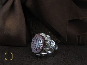 انگشتر عقیق یمن با حکاکی الحمد الله الحنان و المنان استاد حیدر مردانه - کد 10127 - تصویر 6