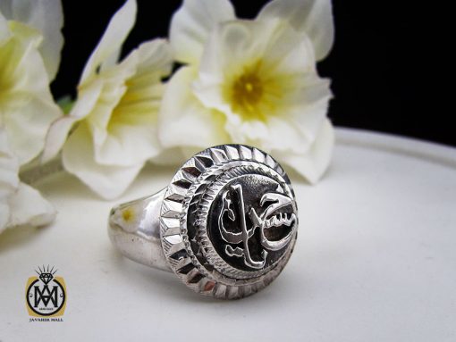 00 انگشتر نقره با حکاکی یا حسین مردانه هنر دست استاد شرفیان - کد 10131 - تصویر 6