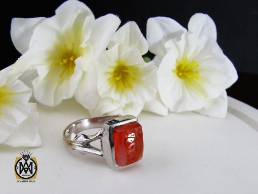 انگشتر عقیق یمن با حکاکی یا علی (ع) مردانه دست ساز - کد 10132 - تصویر 6