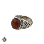 انگشتر عقیق یمن خوش رنگ مردانه دست ساز - کد 10144