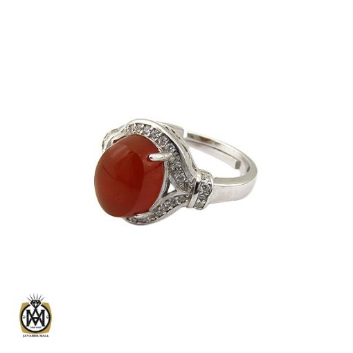 1 انگشتر عقیق یمن طرح متینا زنانه - کد 2104 - تصویر 1