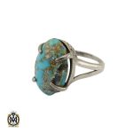 انگشتر فیروزه نیشابور طرح طلوع زنانه - کد 2126