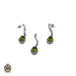 نیم ست زبرجد اصل طرح ژیکان زنانه - کد 7159 نیم ست زبرجد اصل طرح ژیکان زنانه - کد 7159