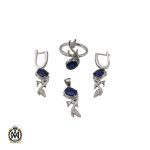 سرویس نقره یاقوت کبود اصل طرح پرنیا زنانه - کد 7176