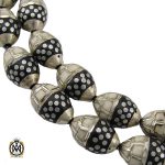 1 تسبیح 33 دانه یسر اکسترا، نقره و استخوان مرصع کاری کلکسیونی - کد 4177