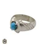 1 انگشتر فیروزه نیشابوری مردانه  - کد 10177