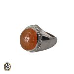 انگشتر عقیق یمن با حکاکی شرف الشمس استاد ضابطی مردانه - کد 10185