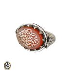 1 انگشتر عقیق یمن با حکاکی اللهم الرزقنی شفاعه الحسین مردانه استاد حیدر - کد 10189