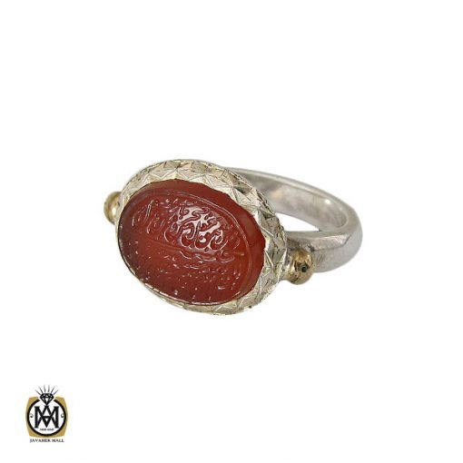 1 انگشتر عقیق یمن با حکاکی ومن یتق الله مردانه - کد 10192 - تصویر 1