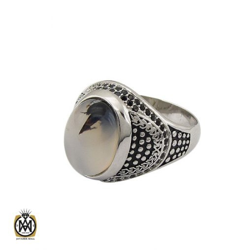 1 انگشتر عقیق شجر مردانه - کد 10097 - تصویر 1