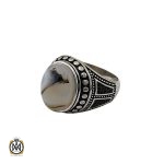 1 انگشتر عقیق شجر مردانه خوش نقش - کد 10102