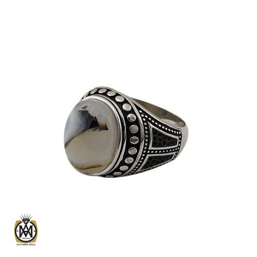 1 انگشتر عقیق شجر مردانه خوش نقش - کد 10102 - تصویر 1