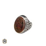 انگشتر عقیق درشت با حکاکی السلام على المرمل بالدماء مردانه - کد 10117