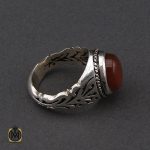 انگشتر عقیق یمن خوش رنگ مردانه دست ساز - کد 10144 - تصویر 2