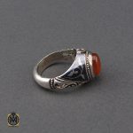 انگشتر عقیق یمن با حکاکی شرف الشمس مردانه - کد 10150 - تصویر 3