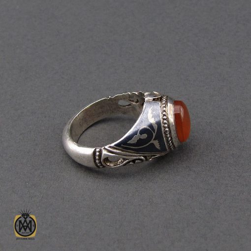 انگشتر عقیق یمن با حکاکی شرف الشمس مردانه - کد 10150 - تصویر 3