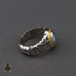 انگشتر توپاز آبی خوش رنگ مردانه - کد 10151 - تصویر 2