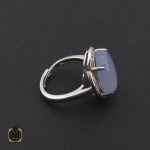 2 انگشتر عقیق یمن کبود زنانه درشت طرح گلرخ - کد 2095 - تصویر 2