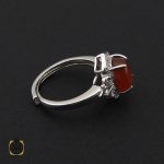 انگشتر عقیق یمن طرح ملودی زنانه - کد 2107 - تصویر 3