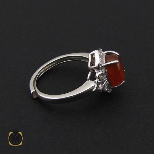 انگشتر عقیق یمن طرح ملودی زنانه - کد 2107 - تصویر 3