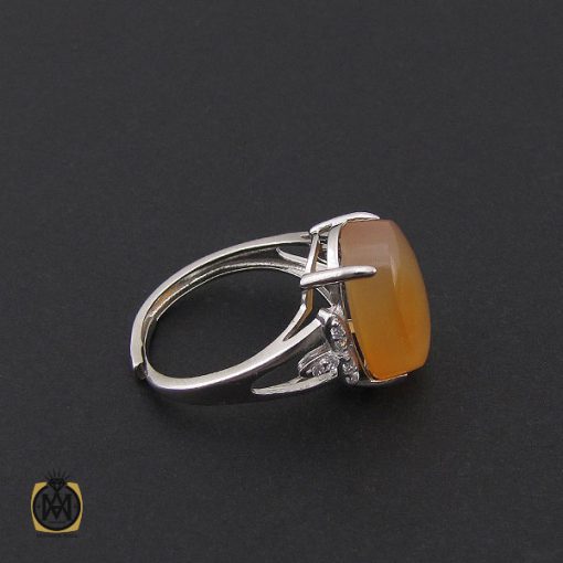 انگشتر عقیق یمن زنانه با حکاکی شرف الشمس طرح نیکا - کد 2114 - تصویر 2