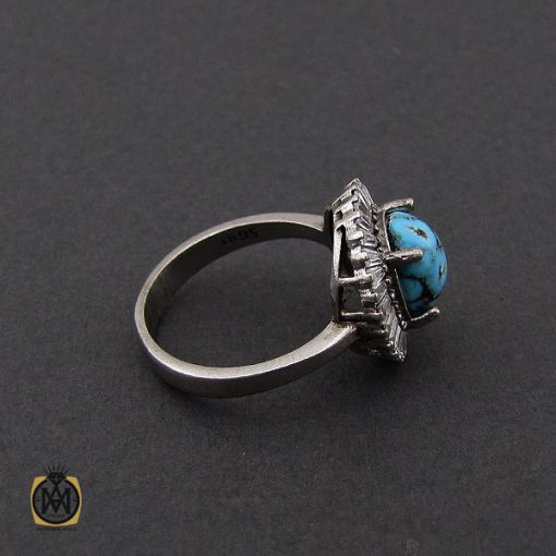 2 انگشتر فیروزه نیشابور طرح شاینا زنانه - کد 2122 - تصویر 2